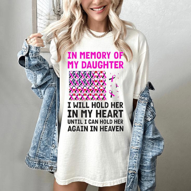 USA Flag With Pink And Black Ribbon In Memory Of My Daughter For Women Men Women's Comfort Colors T-Shirt