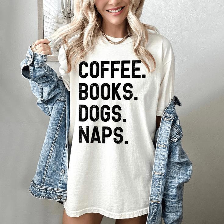 Vintage Coffee Books Dogs Naps Retro Women's Comfort Colors T-Shirt