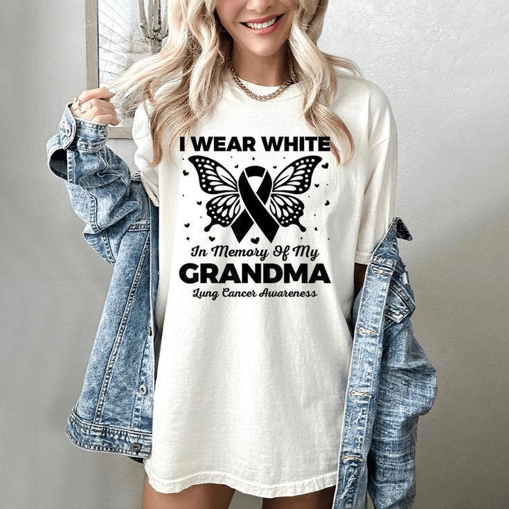 I Wear In Memory Of My Grandma Butterfly Lung Cancer Women's Comfort Colors T-Shirt