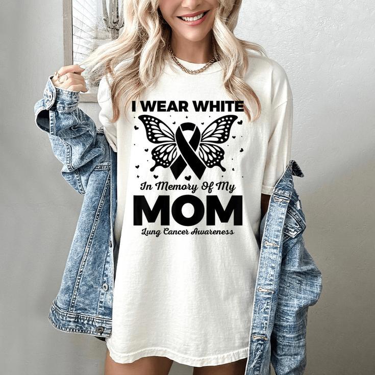 I Wear In Memory Of My Mom Butterfly Lung Cancer Women's Comfort Colors T-Shirt