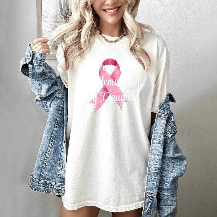 I Wear Pink In Memory Of My Daughter Breast Cancer Awareness Women's Comfort Colors T-Shirt