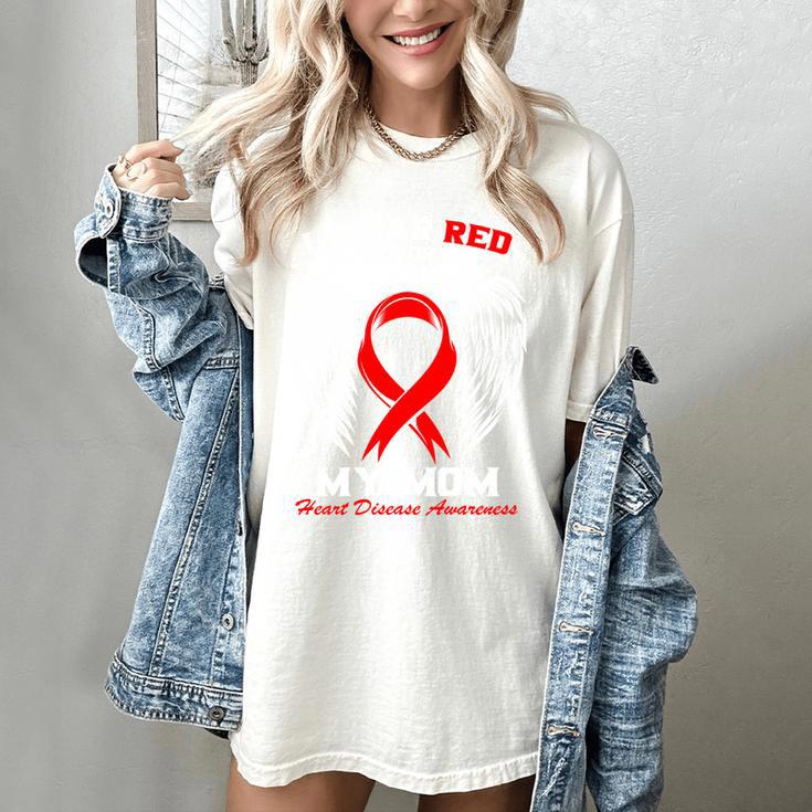 I Wear Red In Memory Of My Mom Heart Disease Awareness Month Women's Comfort Colors T-Shirt