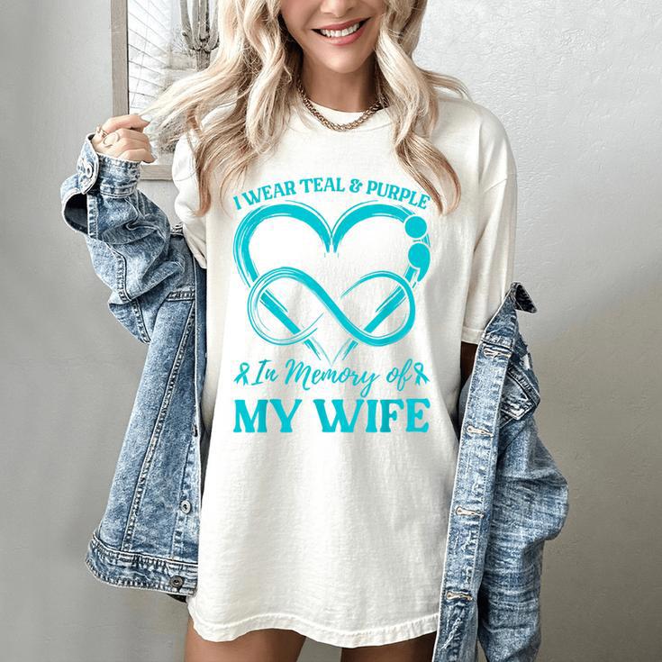 I Wear Teal & Purple In Memory Of My Wife Women's Comfort Colors T-Shirt