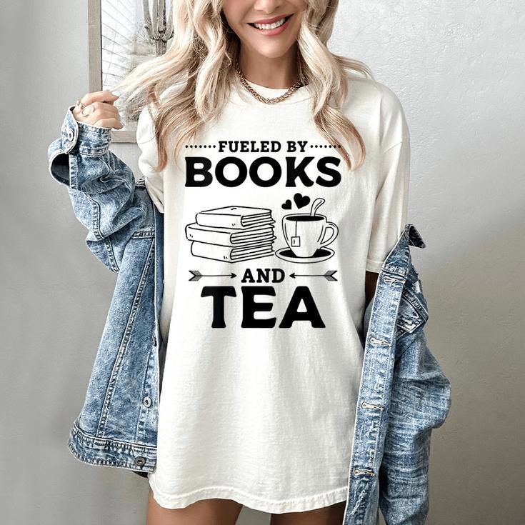 Women's Fueled By Books And Tea Book Lover Bookworm Reading Books Women's Comfort Colors T-Shirt