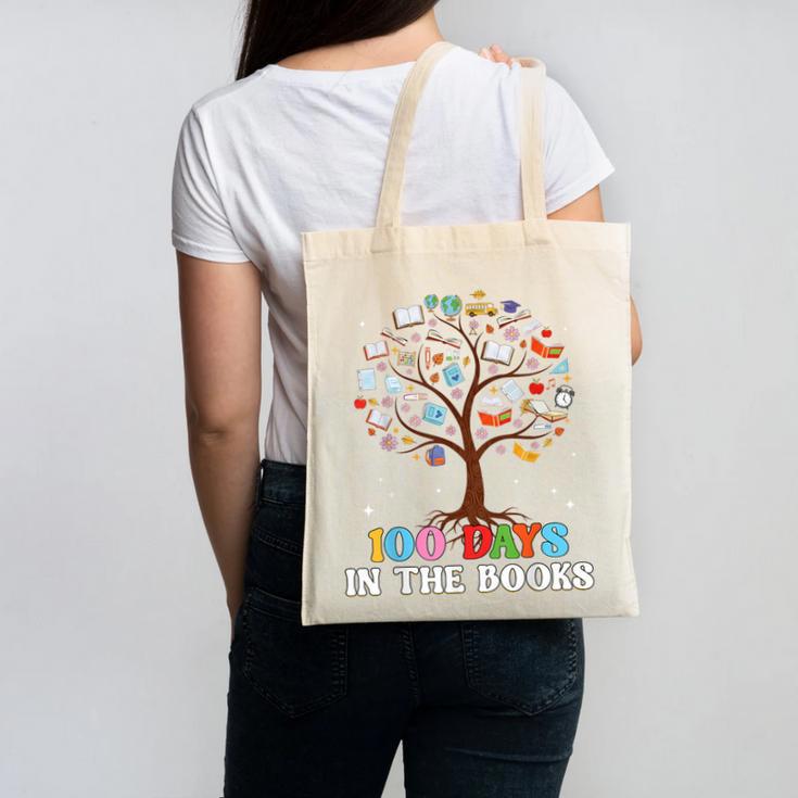 100 Days Of School 100th Day In The Books Reading Teacher Canvas Tote Bag