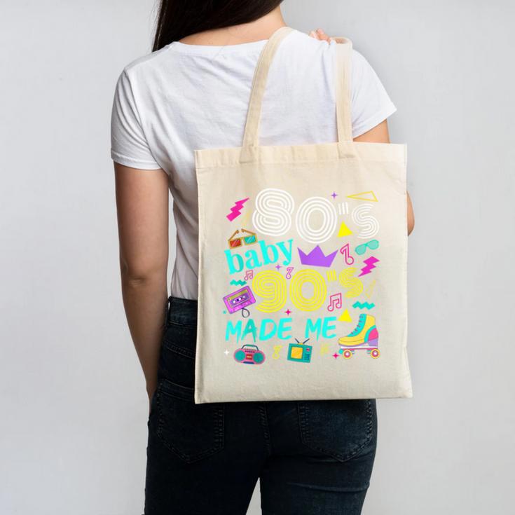 1980s 80's Baby 1990s 90's Made Me Birthday Nostalgia Vibes Canvas Tote Bag