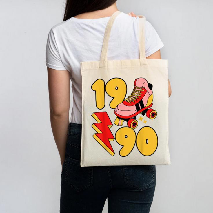 1990 Retro Roller Skate Vintage 90s Nostalgia Collector Canvas Tote Bag