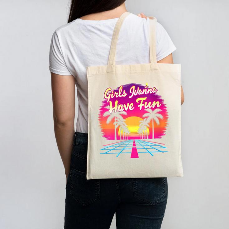 80s Fashion Girls Just Wanna Have Fun 1980s Nostalgia Canvas Tote Bag