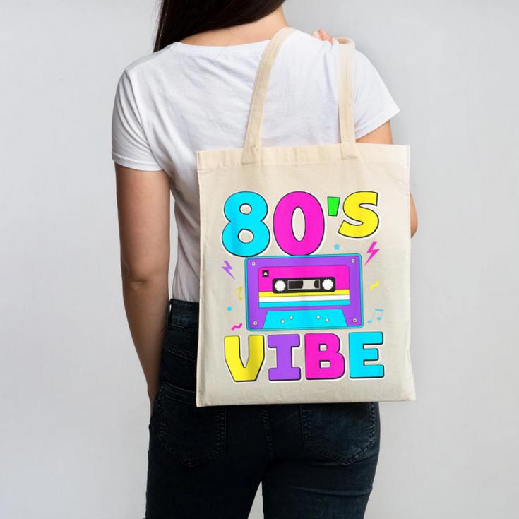 80's Vibe Retro Style Cassette Tape Nostalgia 1980s Party Canvas Tote Bag
