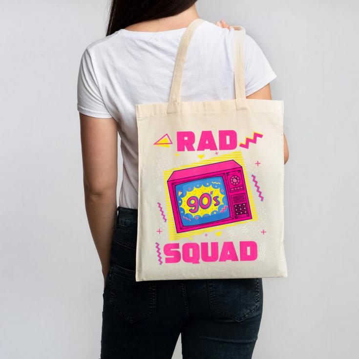 90s Rad Squad Retro Television 90s Aesthetic Nostalgia Canvas Tote Bag