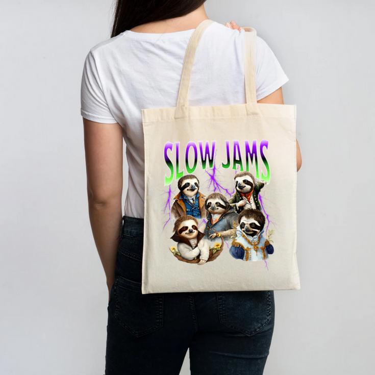 90s Style Bootleg Trendy Sloth Design For Introverts Canvas Tote Bag