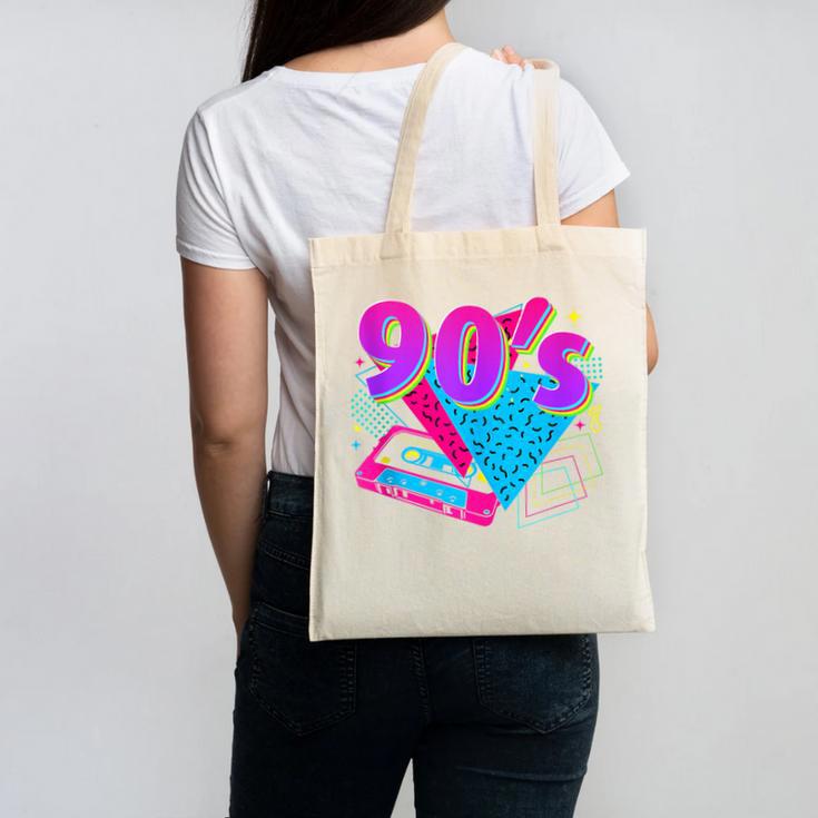90's Vibe Retro Style Cassette Tape Nostalgia 1990s Party Canvas Tote Bag