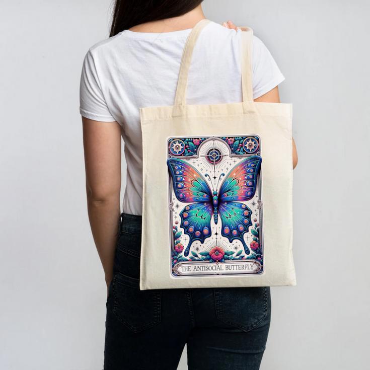 Antisocial Butterfly Introvert Distressed Canvas Tote Bag
