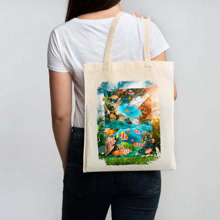 Aqua In The Skies Frutiger Aero Canvas Tote Bag