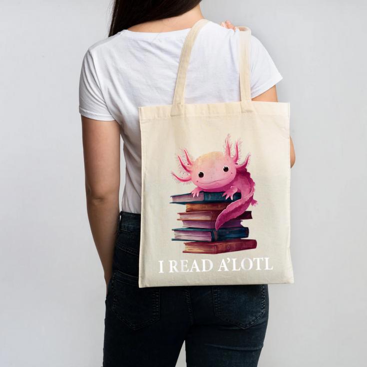 Axolotl Book Lover Librarian Reading Library Readers Canvas Tote Bag