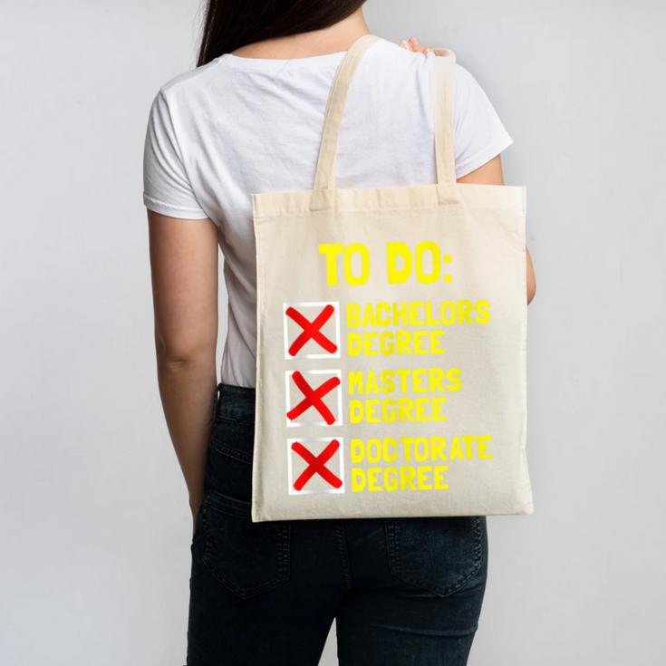 Bachelors Masters Doctorate Degree DR PHD Graduation Canvas Tote Bag