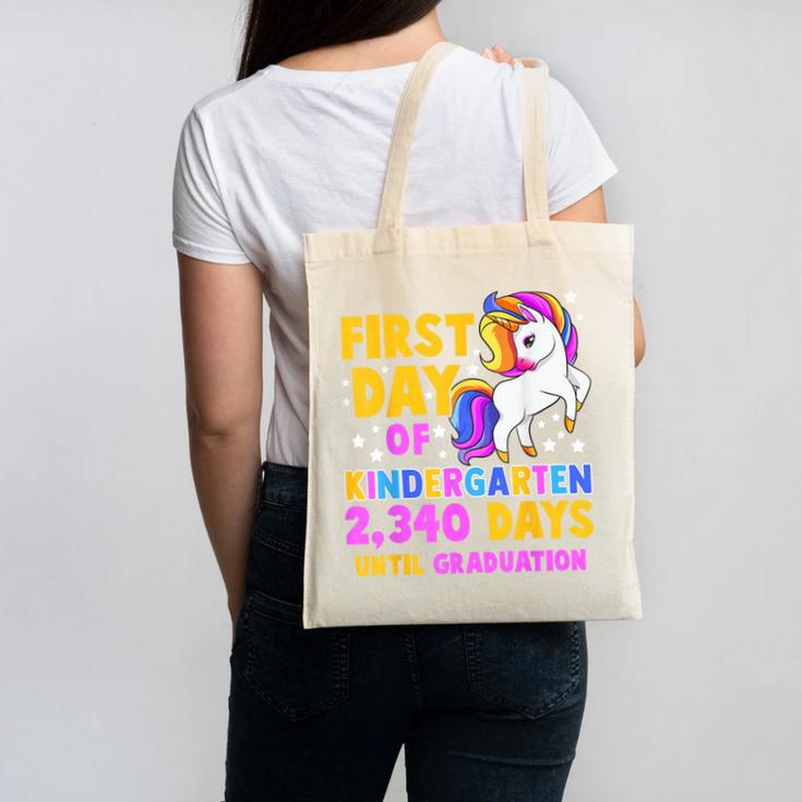 Back To School First Day Of Kindergarten Graduation Unicorn Canvas Tote Bag