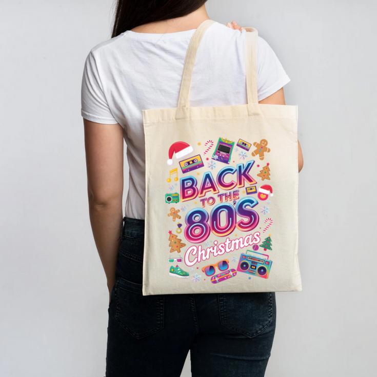 Back To-The 80 s Christmas Retro Cassette Boombox Nostalgia Canvas Tote Bag