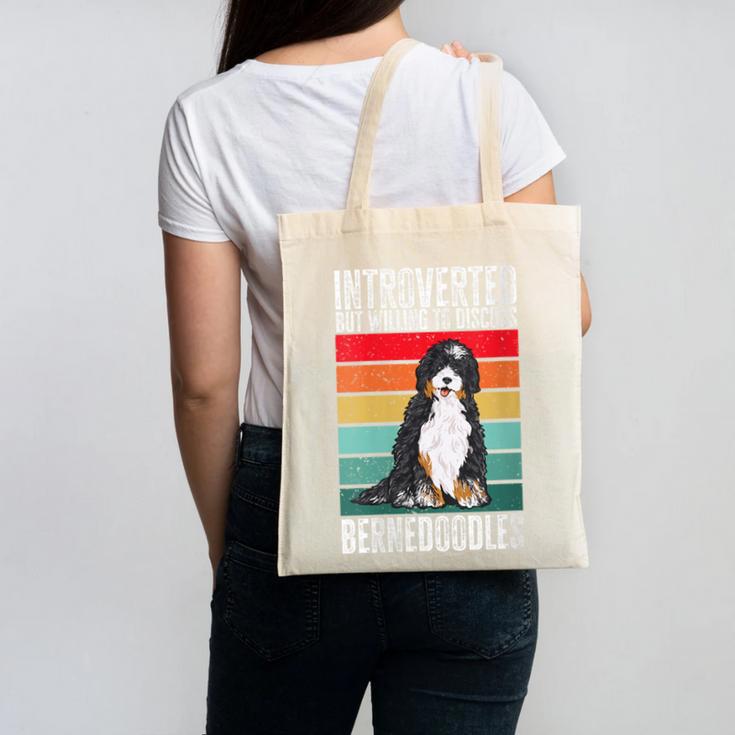 Bernedoodle Dog Introvert Bernedoodle Canvas Tote Bag