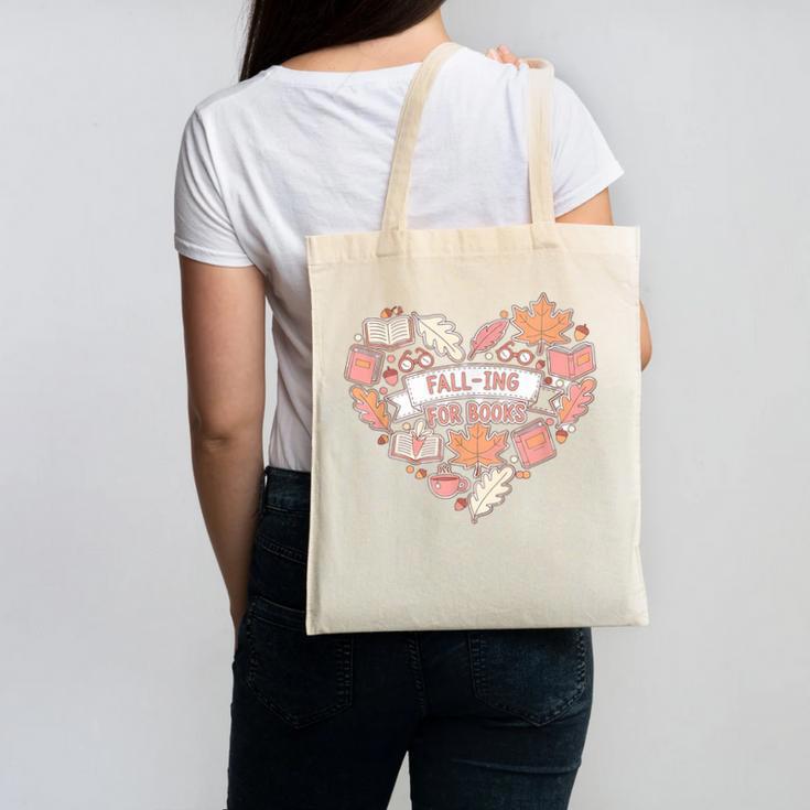 Big Book And Fall Heart Canvas Tote Bag