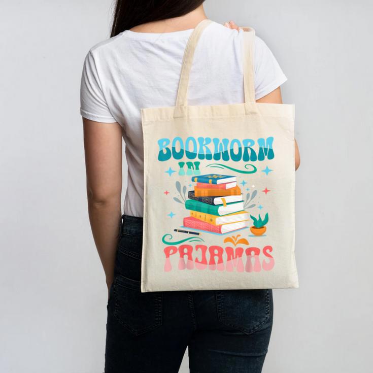Book Reader Librarian Bookworm In Pajamas Book And Pajama Canvas Tote Bag