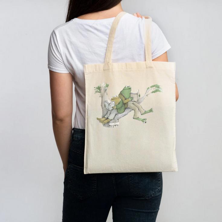Book Shirt Frog Toad Vintage Book Frog Canvas Tote Bag
