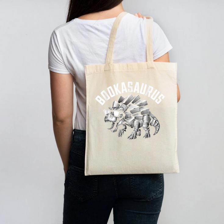 Book T-Rex Dino Bookworm Reading Book Dinosaur Canvas Tote Bag