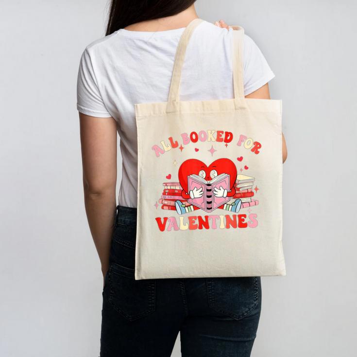 All Booked For Valentines Shirt Cute Book Lover Reading Canvas Tote Bag