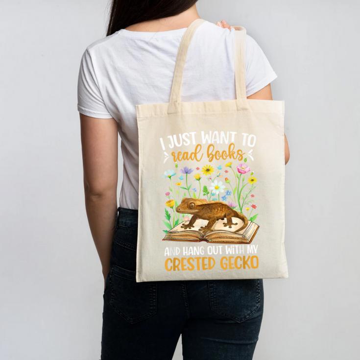 Books And Crested Gecko Owner Crestie Lover Canvas Tote Bag