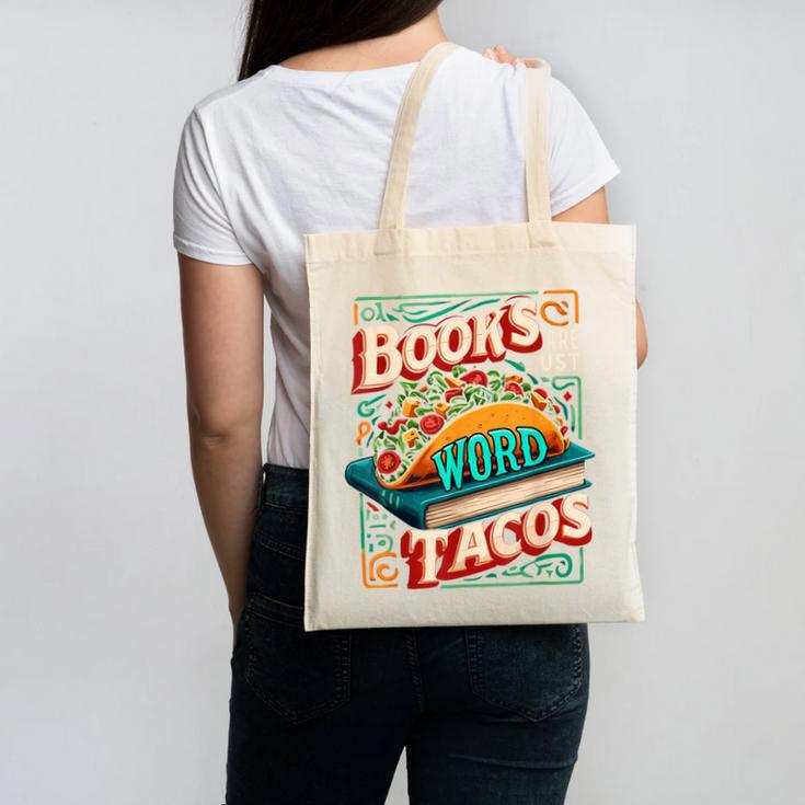 Books Are Just Word Tacos Shirt Book Shirts Reader Canvas Tote Bag