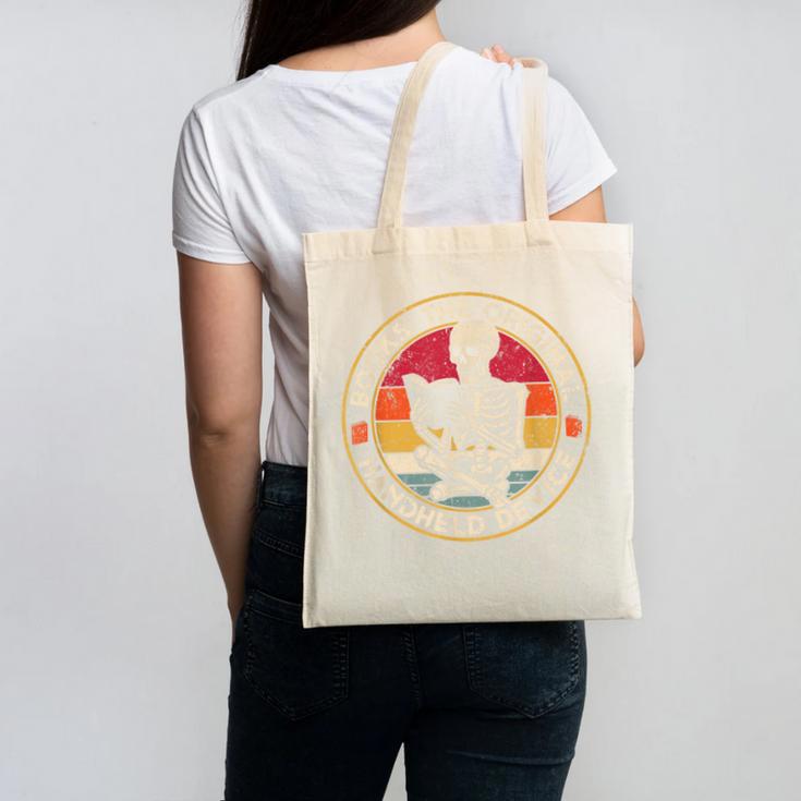 Books The Original Handheld Device Vintage Book Reading Canvas Tote Bag