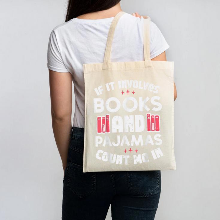 Books Pajamas Read Reading Book Librarian Women Girls Canvas Tote Bag