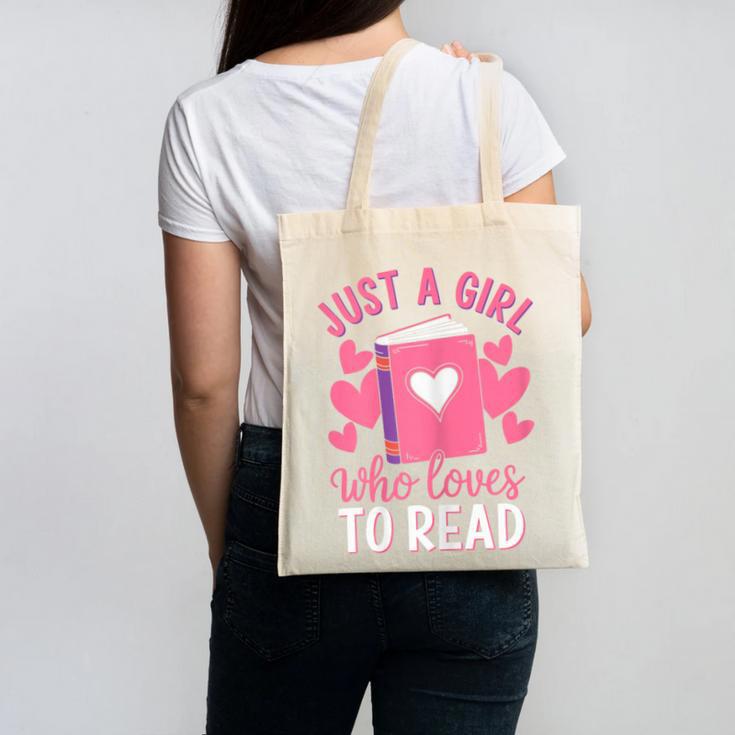 Bookworm Just A Girl Who Loves To Read Canvas Tote Bag