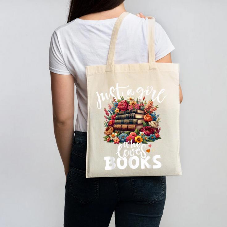 Bookworm For Women Just A Girl Who Loves Books Canvas Tote Bag
