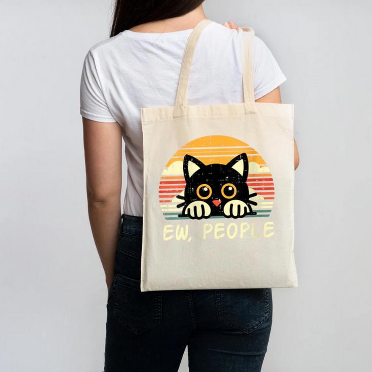 Cat Eww People Introvert Meme Women Men Kids Canvas Tote Bag