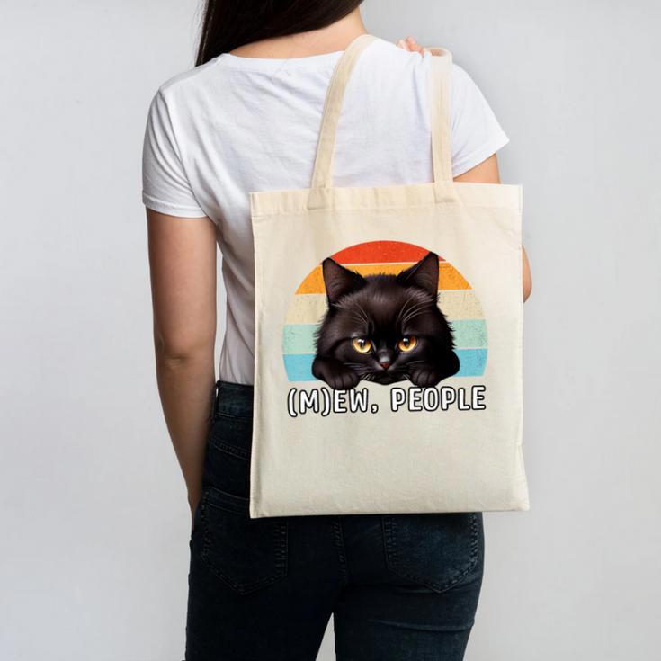 Cat Pun Introvert Anti Social Ew People Kitty Canvas Tote Bag