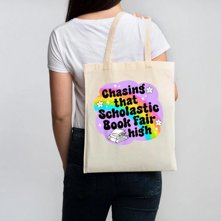 Chasing That Scholastic Book Fair High Book Lovers Canvas Tote Bag