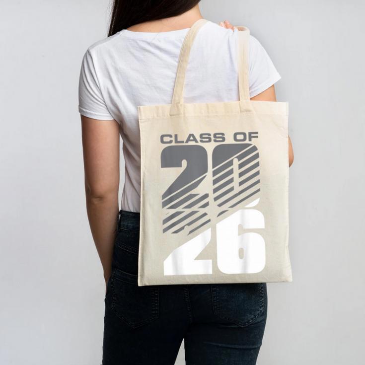 Class Of 2026 High School Senior Graduation Grey Sport Style Canvas Tote Bag