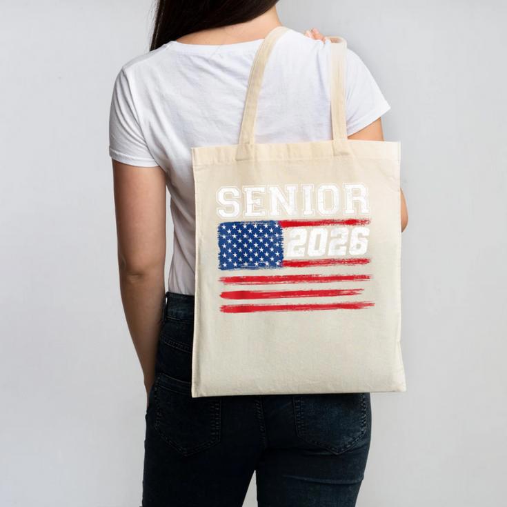 Class Of 2026 Senior Back To School American Flag Graduation Canvas Tote Bag