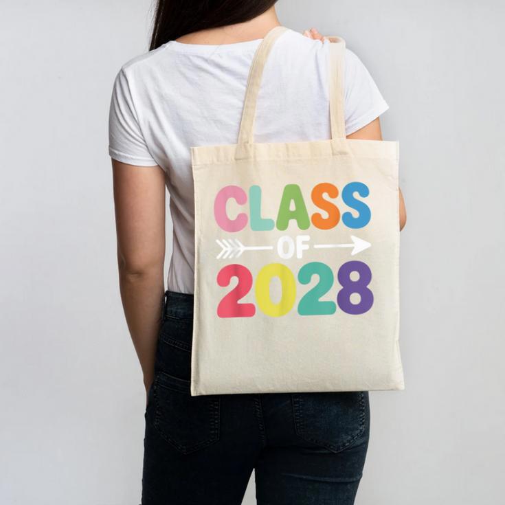 Class Of 2028 Colorful Graduation Canvas Tote Bag