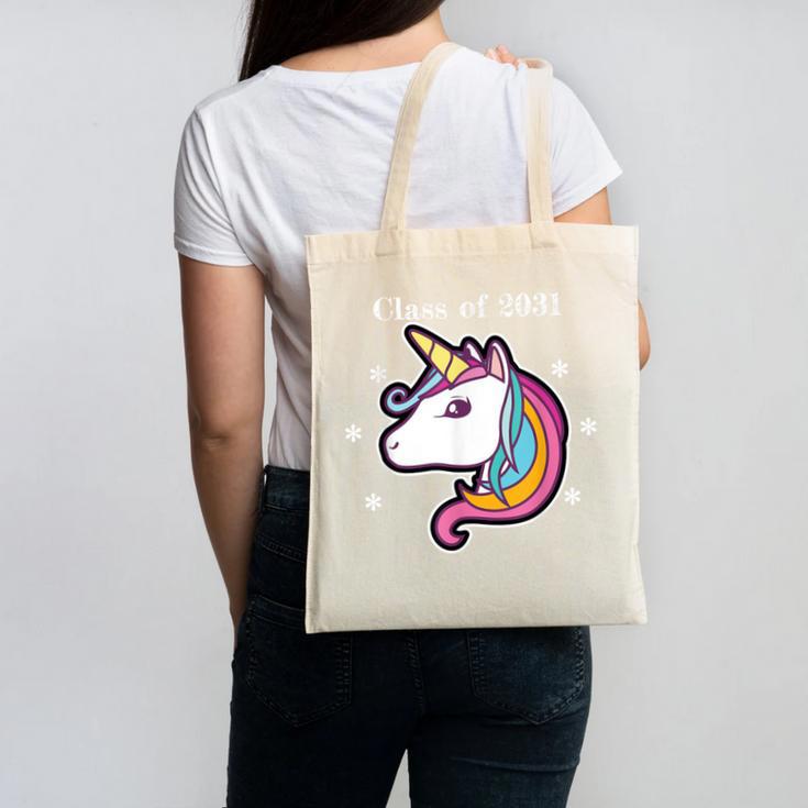 Class Of 2031 Graduation Year Unicorn T Shirt Canvas Tote Bag