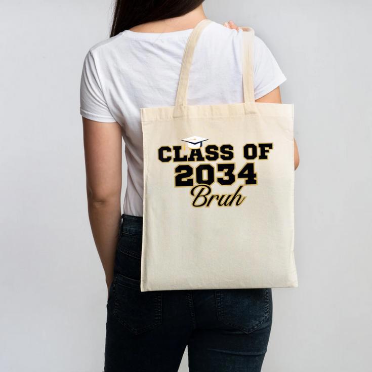 Class Of 2034 Senior 2034 Graduation Bruh Canvas Tote Bag