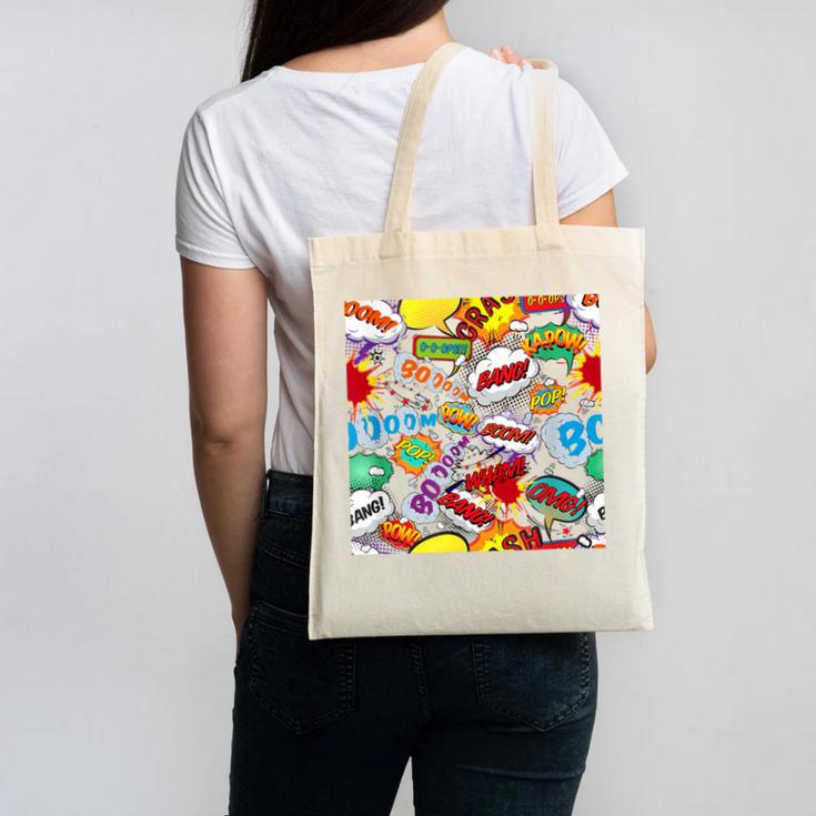 Comic Book Pop Art Modern Fun Canvas Tote Bag