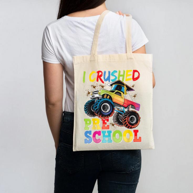 I Crushed Pre-K Monster Truck Graduation Preschool Grad 2025 Canvas Tote Bag