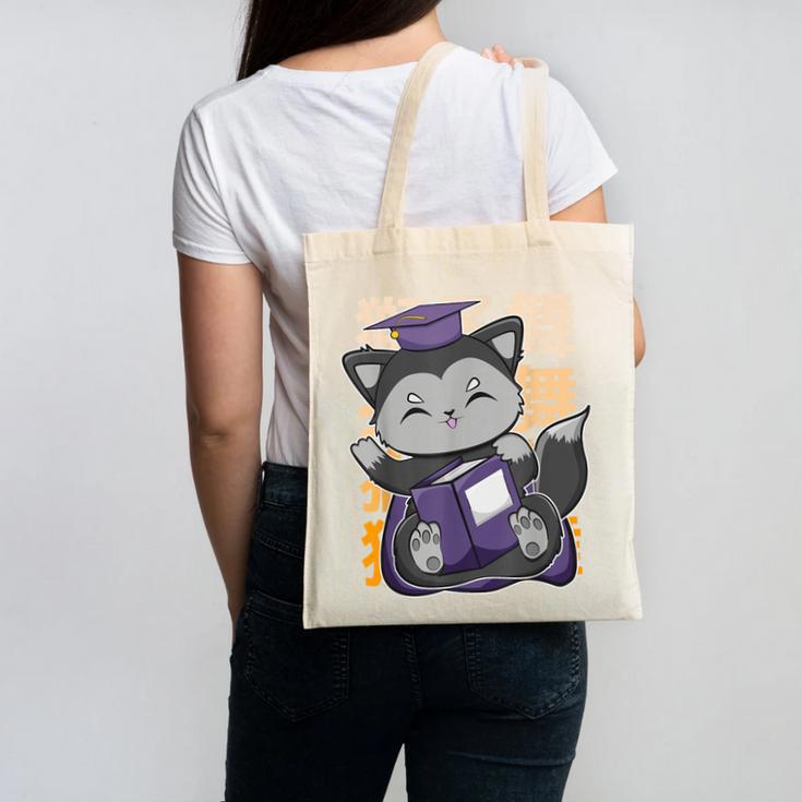 Cute Anime Fox Graduate Of A Class For Graduation Canvas Tote Bag