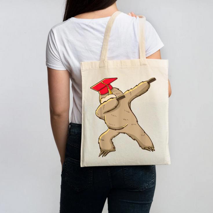Dabbing Sloth School Graduation T Shirt For Kids Canvas Tote Bag