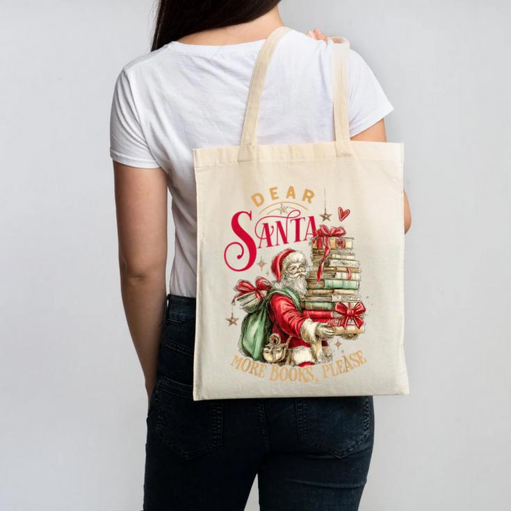 Dear Santa More Books Please Christmas Canvas Tote Bag