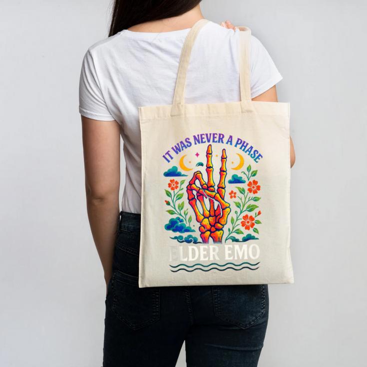 Elder Emo Nostalgia Skeleton Hand Canvas Tote Bag