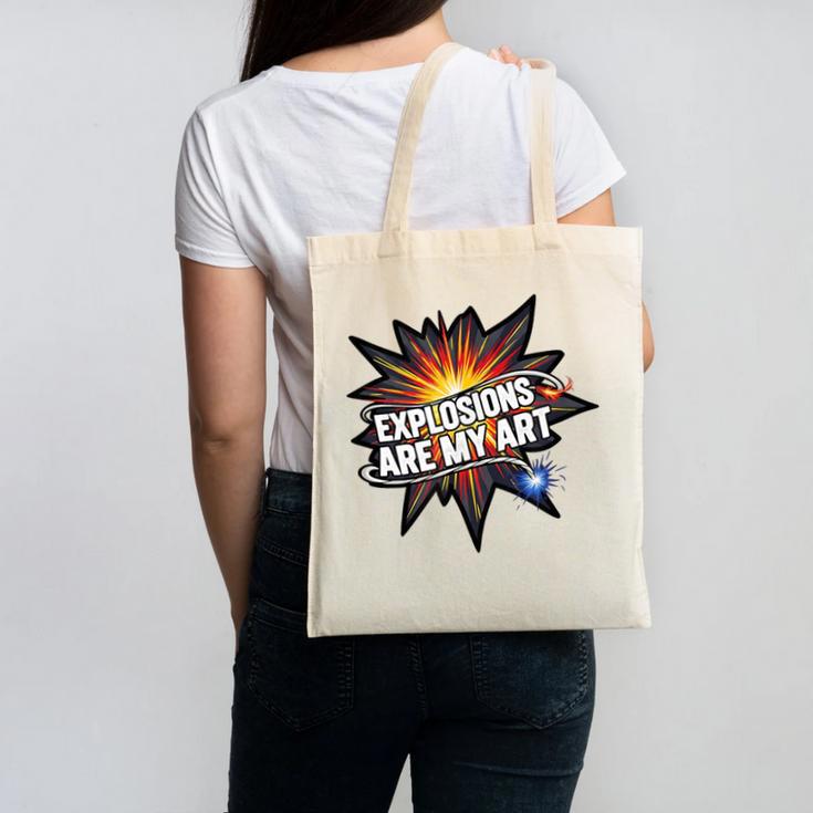 Explosions Are My Art Comic Book Boom Canvas Tote Bag