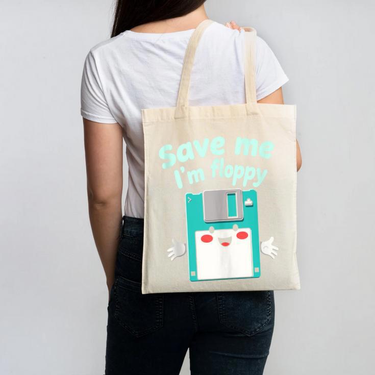 Floppy Disk Retro Tech Nostalgia Old School Computing Humor Canvas Tote Bag